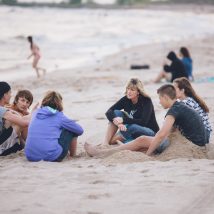 Small group on the beach in Muskegon
