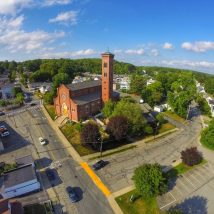 Arial view of the Whitinsville Church