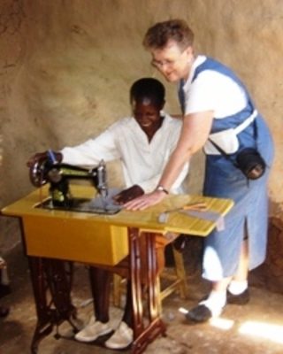 Learning to sew on a treadle machine