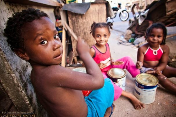 Children in a favela in Brazil 